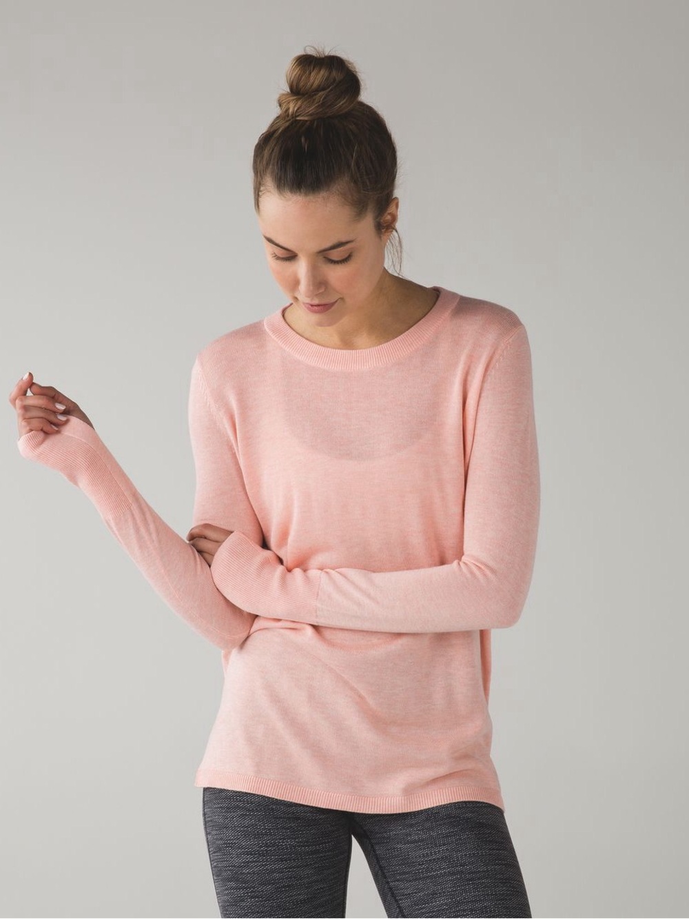 Lululemon Bring It Backbend Boolux Cashmere Open Back Sweater Pink Size 6